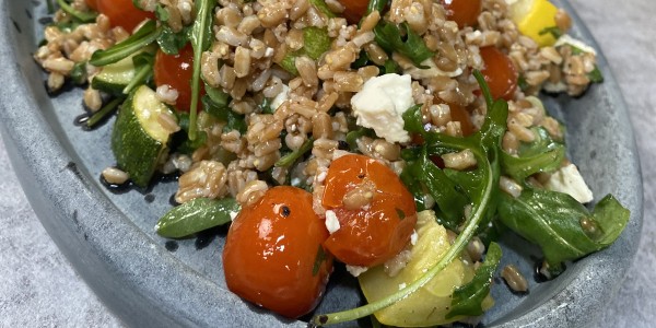 Roasted Summer Vegetable Farro Salad