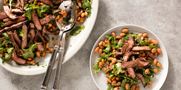 Rock steak with pinto bean salad