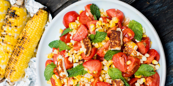 Charred Corn and Halloumi Salad