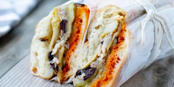 Provençal Aubergine and Dorade Pressed Sandwich