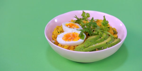 Savory Oatmeal with Caramelized Onions and Avocado