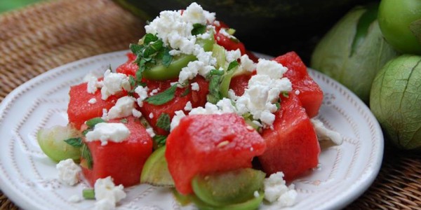 Summertime Watermelon and Tomatillo Salad