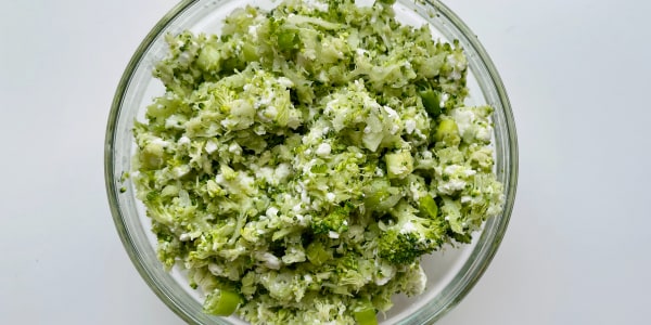 No-Cook Shredded Broccoli and Feta Salad