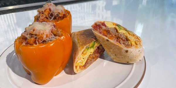 Stuffed Pepper Hash Breakfast Burrito