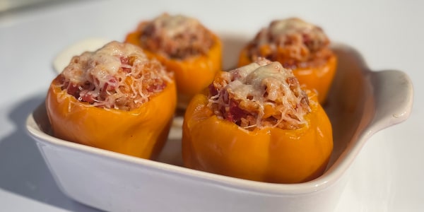 Rice and Sausage Stuffed Peppers