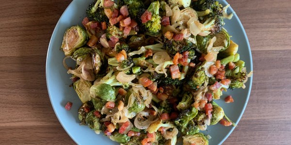 Burnt Broccoli and Charred Brussels Sprouts Salad