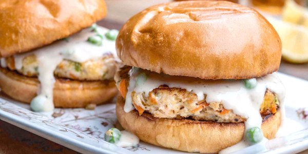 Chicken Potpie Burgers