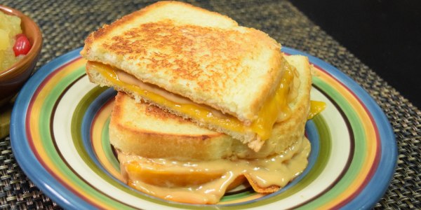 Grilled peanut butter and cheddar cheese