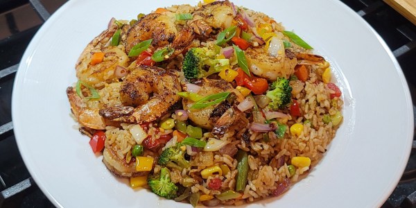 Jerk shrimp fried rice