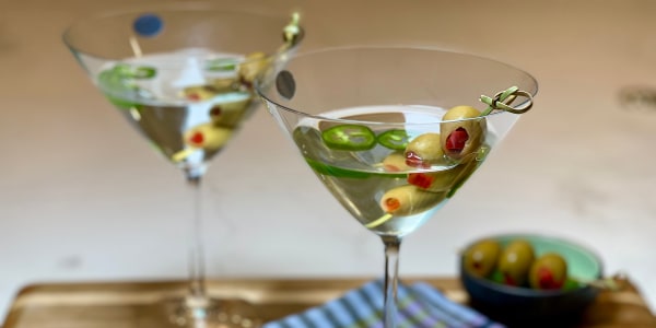 Joy's Double-Dirty Martini with Jalapeños