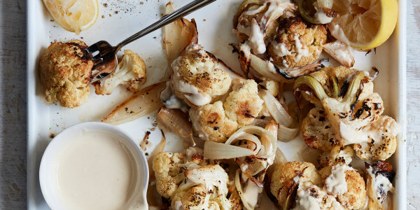 Roasted Cauliflower with Lemon Tahini