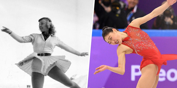 See how Olympic figure skating costumes have changed through the years