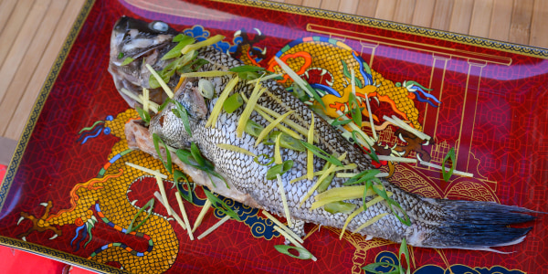 Steamed Whole Fish with Scallion and Ginger