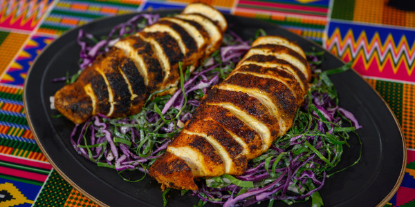 Blackened Chicken with Collard Green Slaw