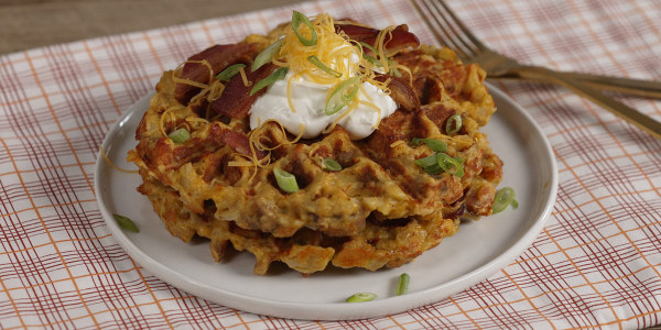 Crispy Loaded Potato Waffles