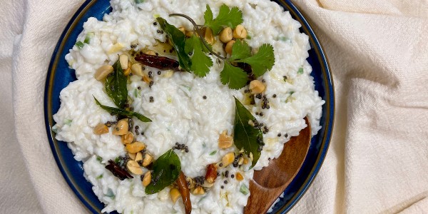 Coconut Yogurt Rice with Tempered Spices
