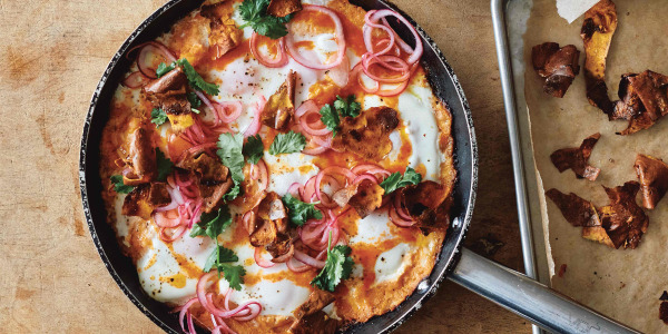 Sweet Potato Shakshuka with Spicy Butter and Pickled Onions