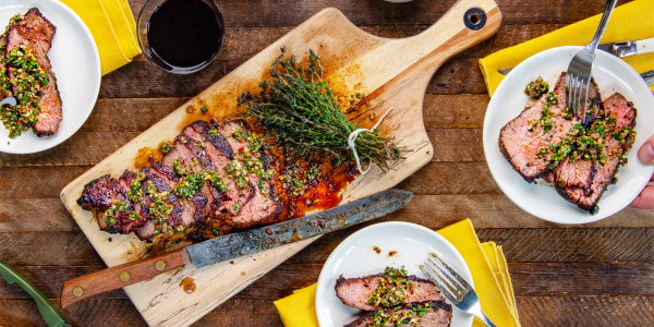 Grilled Tri-Tip Steak with Chimichurri Sauce