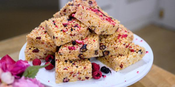 Red, White and Berry Rice Cereal Treats