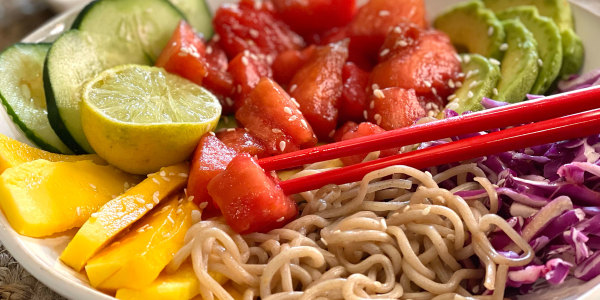 Sesame-Lime Watermelon 'Poke' Bowl