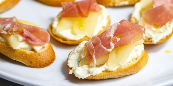 Giada's Grappa-Poached Pear Crostini