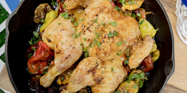 Roasted Garlic and Herb Chicken with So Many Peppers