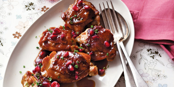 Braised Chicken with Pomegranate Molasses