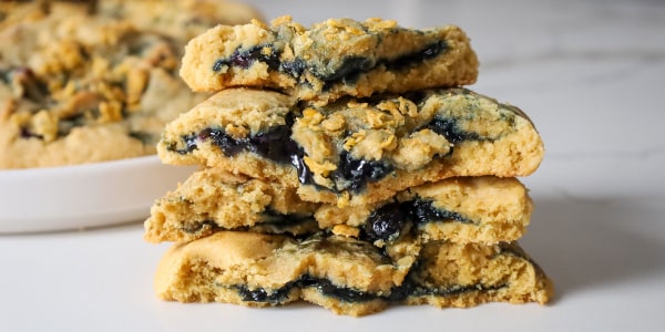 Sweet Corn Cookies with Blueberry Pie Swirl 