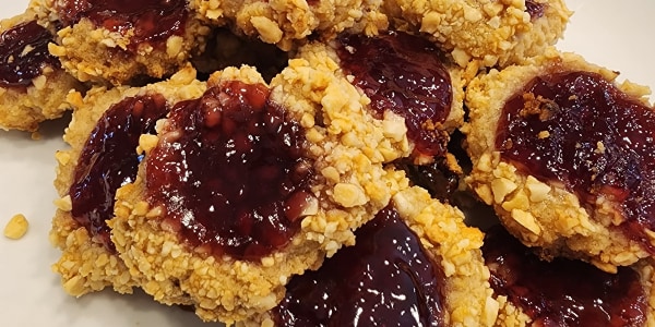 Peanut and Jelly Thumbprint Cookies