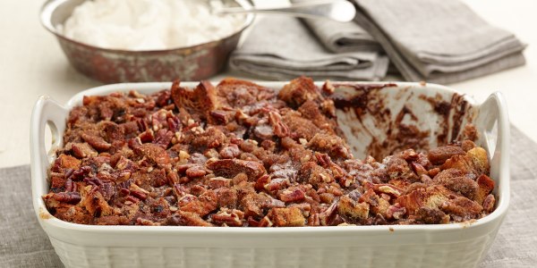 Double-Chocolate Bread Pudding with Bourbon Whipped Cream