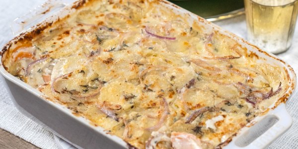 Potato Gratin with Apple, Thyme and Parmesan