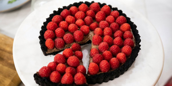 No-Cook Chocolate and Raspberry Tart