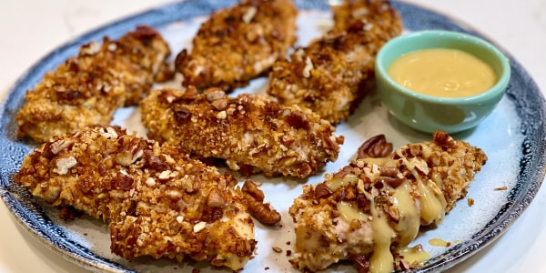 Pecan-Crusted Chicken Fingers with Honey Mustard