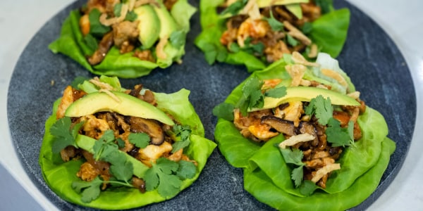 Spicy Shrimp and Turkey Lettuce Wraps