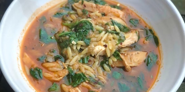Spicy Chicken and Orzo Soup
