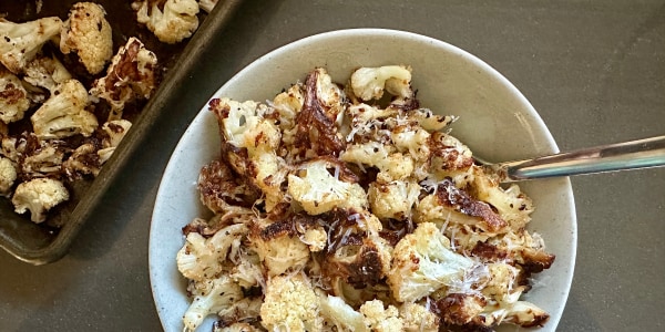 Cacio e Pepe Roasted Cauliflower