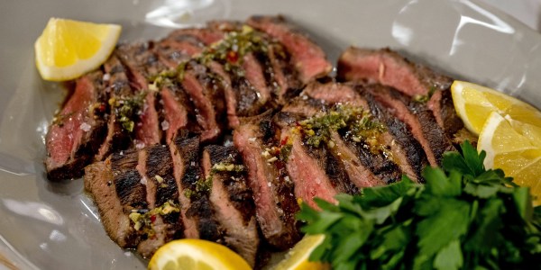 Grilled Leg of Lamb with Spicy Mint Dressing