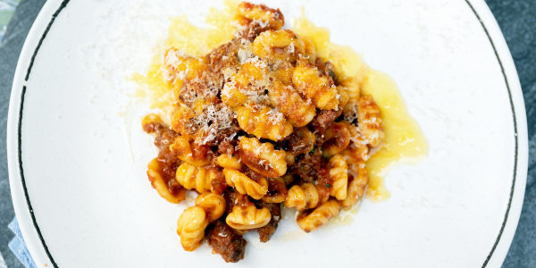 Gnocchetti Sardi with Sausage and Pomodoro Ragu