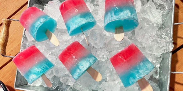 Red, White and Blue Margarita Pops