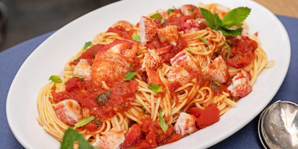 Spicy Lobster with Linguine and Mint