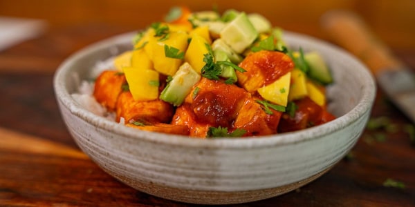 Spicy Chicken with Mango-Avocado Salsa