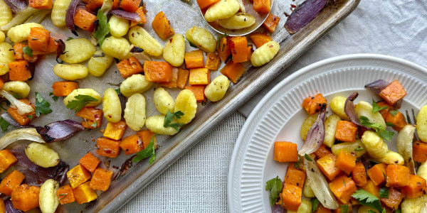 Sheet-Pan Gnocchi with Butternut Squash, Fennel and Red Onions