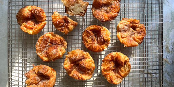 Cinnamon Sugar Croissant Bread Pudding Muffins