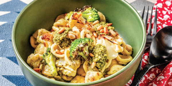 Roasted Broccoli and Cauliflower Pasta
