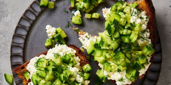 Cucumber Cottage Cheese Toast