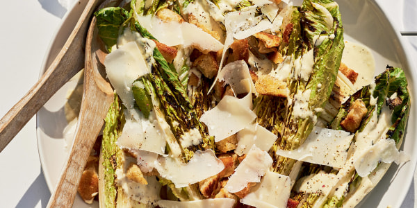 Grilled Caesar Salad with Garlic Croutons