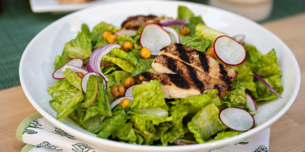 Green Goddess Salad with Grilled Chicken and Crispy Chickpeas