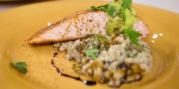 Grilled Salmon with Avocado Butter