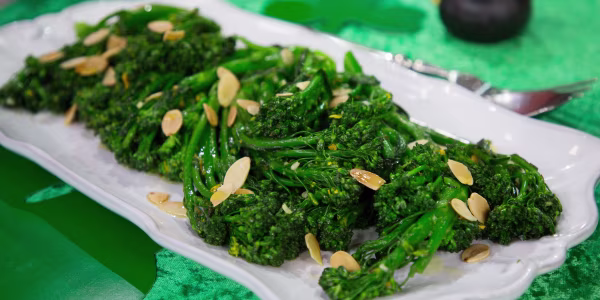Tender Broccoli with Garlic, Orange and Toasted Almonds