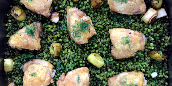 Nigella Lawson's Chicken and Pea Traybake